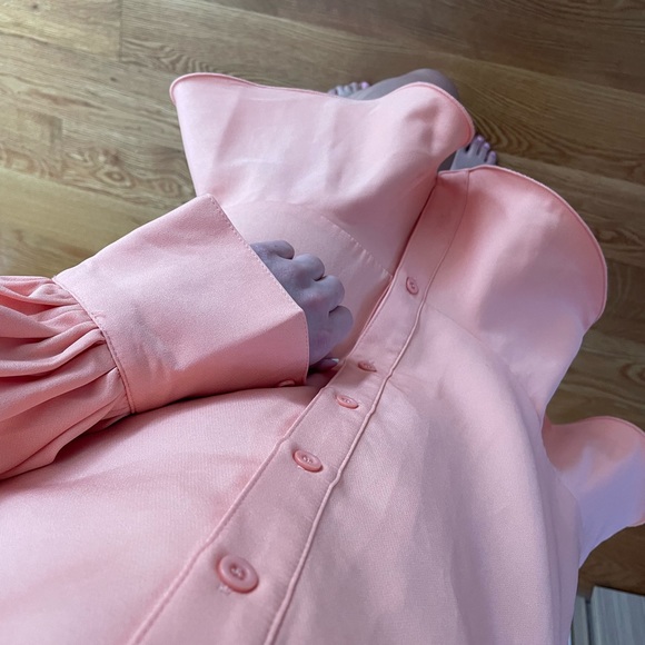 PLT puff sleeve coral mini dress - Picture 5 of 6